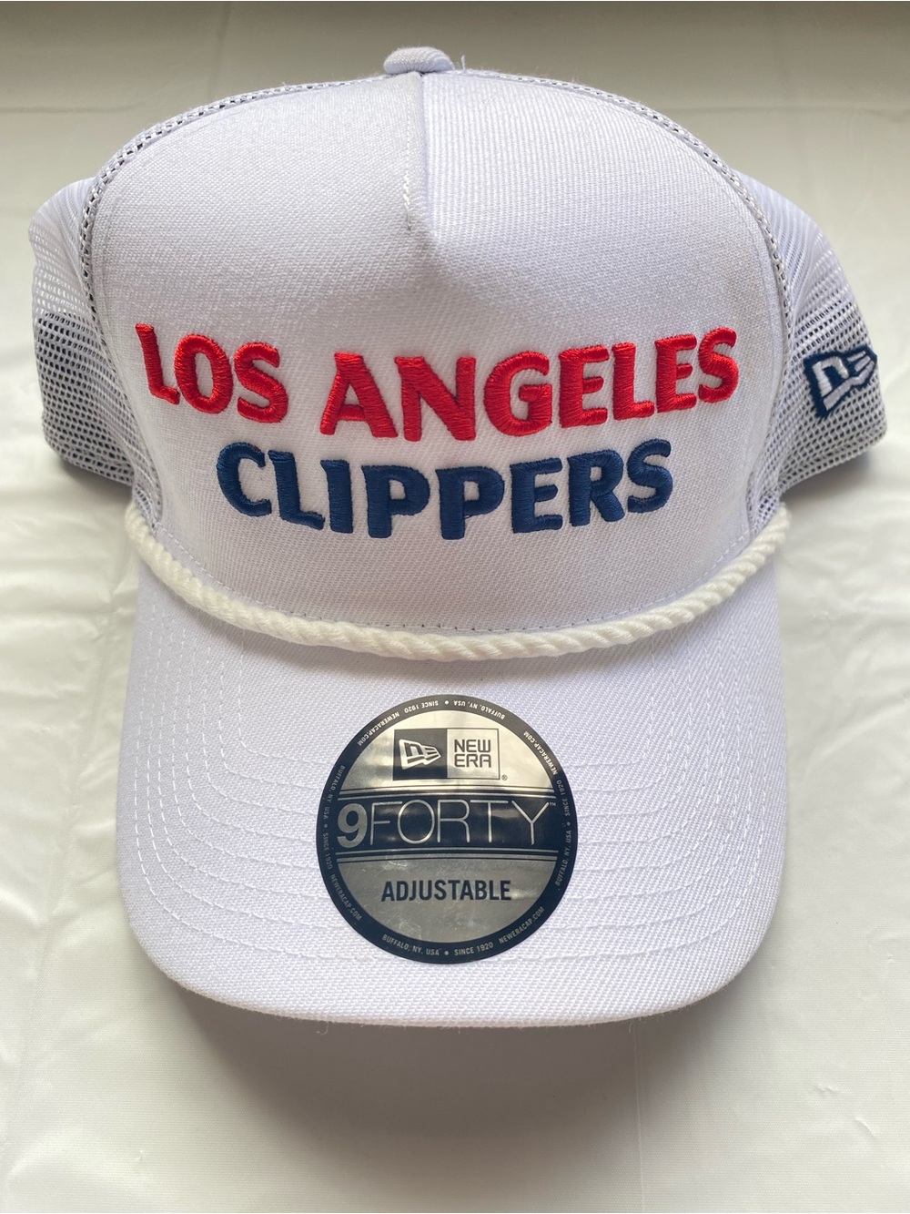 New Era 9FORTY Los Angeles Clippers Retro Rope Trucker Hat White Snapback Snap
